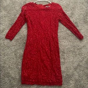 Red lace dress
